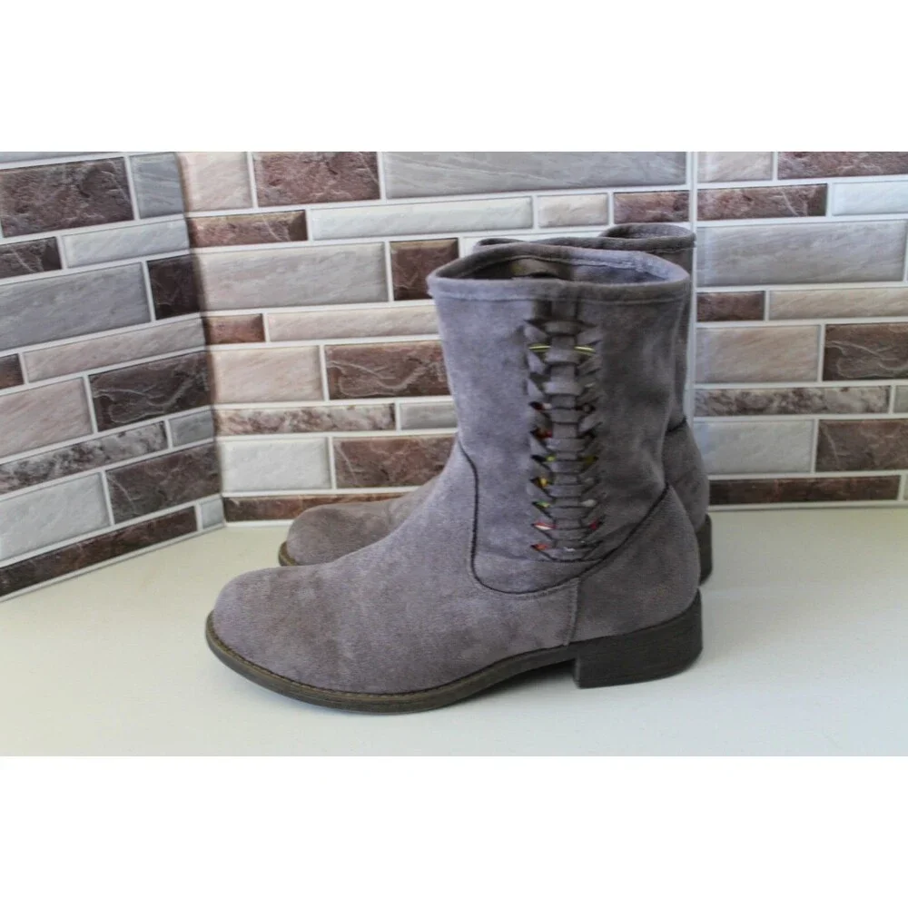 Dolce by Mojo Moxy Jody Women's Boots Faux Suede Gray Size: 6